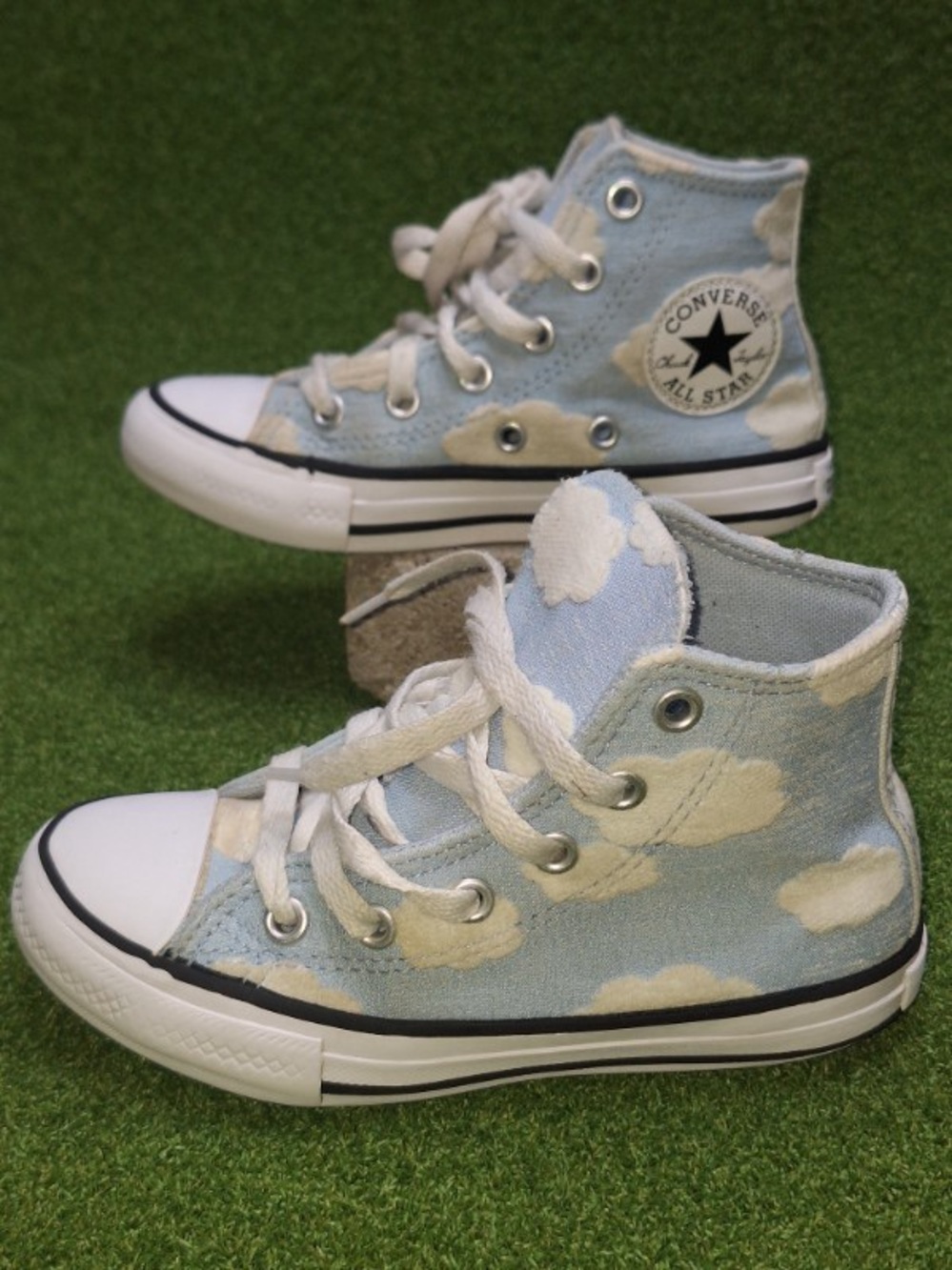Converse Kids Light Blue and White Cloud High Top Sneakers